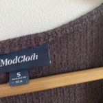 Modcloth Gray Ribbed Knit Faux Wrap Dress Photo 7