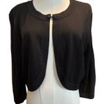 Jessica Howard  Evenings NWT Open Sweater Shrug Cardigan Black Cropped 1X Photo 0