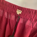 UNIQ Sheer Burgundy Pants with Built In Sheer Shorts Extra Wide Leg Elastic Red Photo 5
