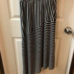 Flawless  Black/White Striped Knit Asymmetrical Sweater Dress Photo 5