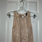 Guess by Marciano  Tan Sequin Front Scoop Neck Sleeveless Blouse size XS Photo 4