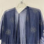 Blue Sparkle Wrap Shall Top Womens Large Photo 3