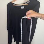 The Original Muk Luks Womens Long Sleeve Waffle Knit Top Plus Size 1X Black Cozy Photo 2