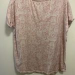 Lucky Brand Womens Pajama Lounge Top Shirt Blouse XL Pink White Paisley Boho Photo 3