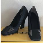 Fendi  FFREEDOM Satin CLOTH HEELS With Embellishment NEW Dustbag Box Etc 38 Photo 4