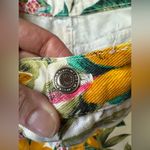 Vintage 90s jungle floral denim cotton jean shorts, size 4/6 Pink Photo 4