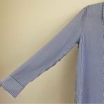 Equipment  Femme Navy and White Gingham Silk Button Down Blouse Size Small Photo 4