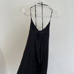 Free People FP BEACH  Shell Yeah Midi Dress Solid Black Low Back Strappy Tie Back Photo 15