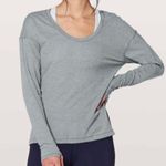 Lululemon Meant To Move Long Sleeve Sheer Luon Pebble Jacquard Ice Gray Size 6 Photo 1