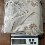 Bonworth Embroidered Linen Blend Button Down Blouse Short Sleeve Petite Medium Photo 8