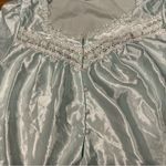 Vintage fundamentals baby blue sarin long sleeve nightgown with lace and ruffled Size 1X Photo 4