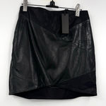 BLANK NYC Skirt Womens Faux Leather Mini Skater Zipper Black Dress Size 25 New Photo 0