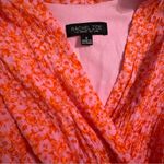 Rachel Zoe Pink & Orange Floral Flutter Sleeve Tiered A-Line Mini Dress Photo 3