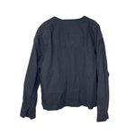 Gap  Women's Top 1/4 Front Button Long Sleeve Banded Collar Blouse Blue XL NWT‎ Photo 6
