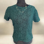 Victoria's Secret Victoria Secret vintage lace hunter green sheer top‎ large Photo 0