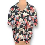 Vintage Copa Cabana Shirt Black Camp Collar Hawaiian Floral Print Short Sleeve Size undefined Photo 11