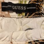 Guess Tiger Motif Shorts Elasticated Waist w Pockets Cream Brown Green Size S Photo 2