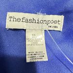 THE FASHION POET Off the Shoulder Gown Women's XS Blue Slit Maxi Short Sleeve Photo 3