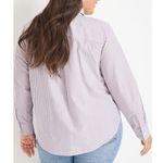 Maurice's  Striped 90s Prep Button Up Shirt Purple White Long Sleeve Button Down Photo 2