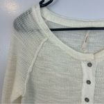 Free People Mountain Song Cream/Ivory Pullover Lightweight Half Button Sweater S Photo 2