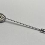 Pretty Sarah Coventry Signed SARAH Brooch Stick Lapel Pin Silver Tone / Grey Photo 6