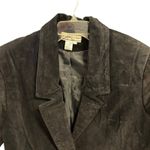 August Max Woman Vintage Black Suede Leather Blazer Jacket‎ Size 18 Career Photo 2