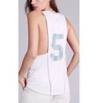 Free People  Shirt Women Small White Lace East Vintage Knits NYC‎ Jersey Tank Top Photo 8