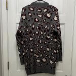 Evereve Oversized Leopard Print Cardigan in Gray and Burgundy - Size XL Photo 8