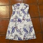 Women’s RW&CO. Strapless Summer Floral Dress Purple and Gray sz 4 100% Cotton Photo 0