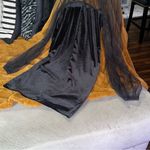 Eloquii Sheer Yoke Velvet Mini Dress in Black Photo 8