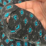 Torrid Wide Leg Diamond Print Black Turquoise Palazzo Trouser Capri Pants Size 2 Photo 5