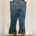 Pilcro and the Letterpress Anthropologie  Flare Flounce Floral Hem‎ Jeans Size 30 Photo 2
