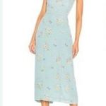 Capulet Camille Blue Poppy Floral Print Sleeveless Tie Shoulder Midi Dress Sz XS Photo 1