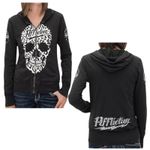 Affliction  Versailles Reversible Sweatshirt Black Skull Women's Small NEW - READ Photo 6