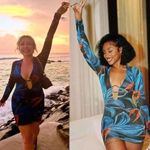 Louisa Ballou Helios Double Layer Mesh Dress Night Blooming Flower Size Medium Blue Photo 4