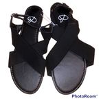 Bobbie Brooks Ladies’ Black Cross Sandals NEW Sz S (5 Photo 0