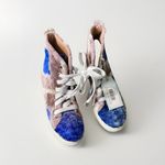 Elysian‎ By Emily Morrison Silk Velvet Cobalt High Tops Shoes 37/6.5 Blue Photo 6