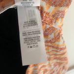 Aerie  Women's Open Front Kimono Cardigan Size O/S‎ Polyester Orange & White Photo 2