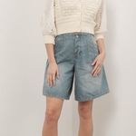 Wide Leg Denim Shorts Size L Photo 0