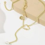 18k gold tone coin heart faux pearl necklace ✨​​​​​​​​ Photo 4