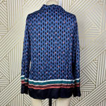 Maje Cristen Blouse Top Blue Printed Geometric Photo 7