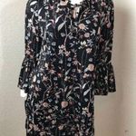 Style & Co Black Floral Dress Medium Knee Length Photo 0