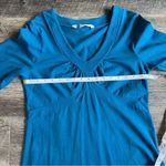 Athleta  Senorita Blue Teal V-Neck Long Sleeve Organic Cotton Dress Large Tall Photo 8