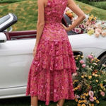 Boutique Midi Dress Pink Floral Size M Photo 2