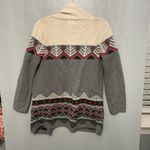 Hatley Heritage Geometric Fair Isle Cardigan Sweater Beige Gray Red XS TP Photo 1
