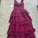 Amazon Wayfor  ruffle tiered bridesmaid wedding dress mulberry size 2   Photo 2
