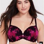 Torrid Hot Pink Microfiber & Black Lace T-Shirt Bra Supersonic Magenta 40DDD 40F Photo 0