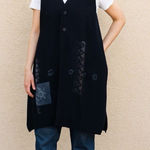 Blue Fish USA 1996 Lagenlook KNIT Cardigan Tunic Dark Navy One Size Size XL Photo 0