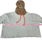 𝅺celestial Bodiez Gray Leopard Print Hooded Cropped Sweatshirt Size Medium Gray Photo 5