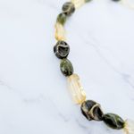 Vintage Necklace Green & Butter Yellow Tones Photo 2